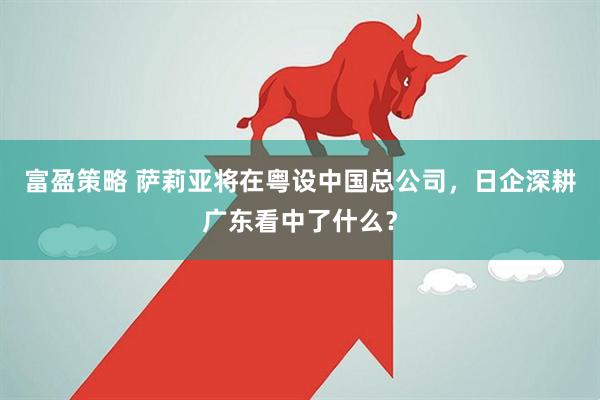 富盈策略 萨莉亚将在粤设中国总公司,日企深耕广东看中了什么?
