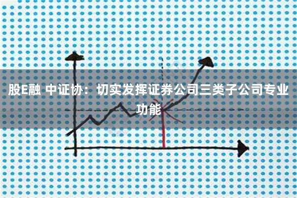 股E融 中证协:切实发挥证券公司三类子公司专业功能