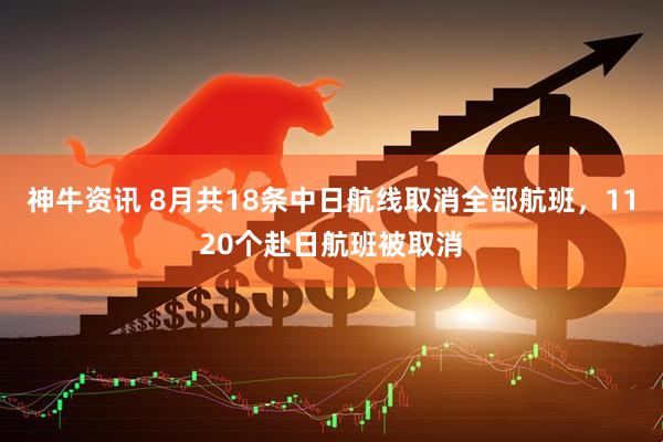 神牛资讯 8月共18条中日航线取消全部航班，1120个赴日航班被取消